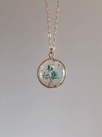 Blue Rhea Pendant Necklace