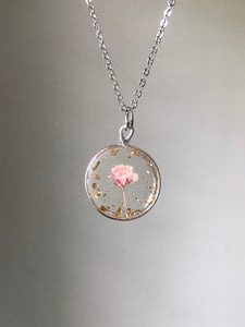 Pink Flora Pendant Necklace