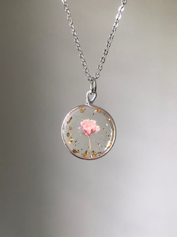 Pink Flora Pendant Necklace